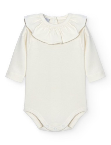 Body cuello volante beige...