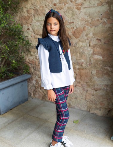 Pantalon largo tartan...