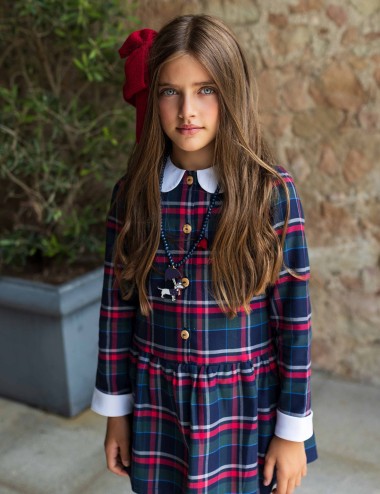 Vestido Tartan kids chocolate